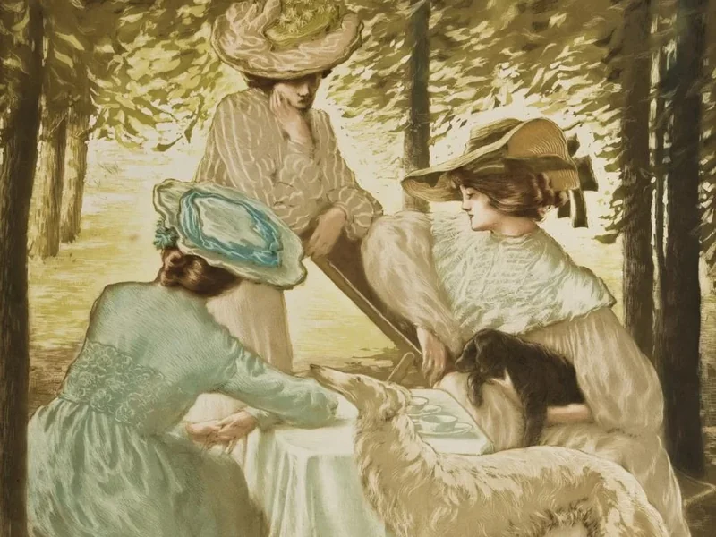 1869-Alfredo Muller - Te in un giardino